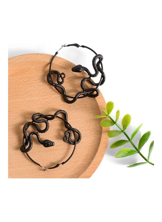 Generic - Snake Pattern Hoop Earrings - Image 1