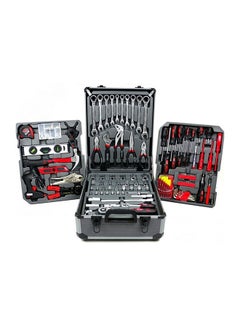 Generic 187-Piece Trolley Tool Suitcase With Automatic Ratchet Set Black/Silver 38x18x53cm  - Image 3