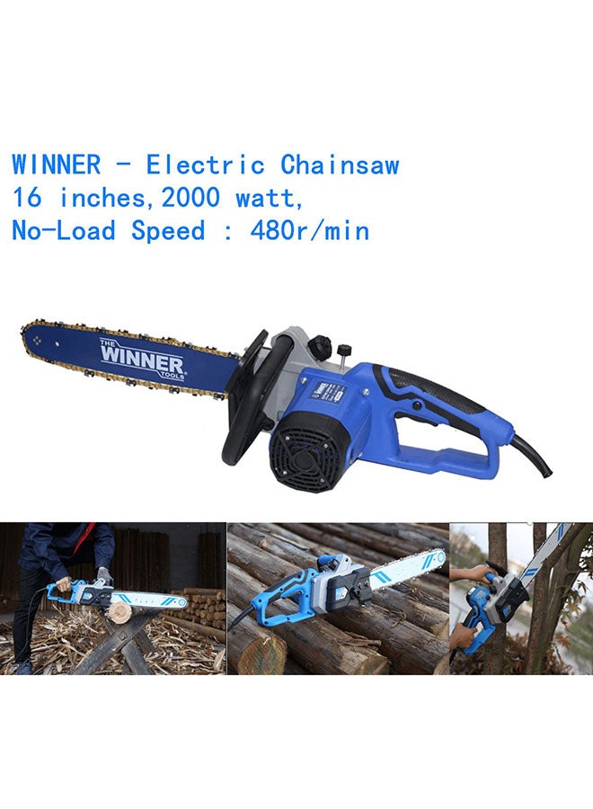 Winner Electric Chainsaw 2000W Blue/Black 20x23x45cm - Image 3