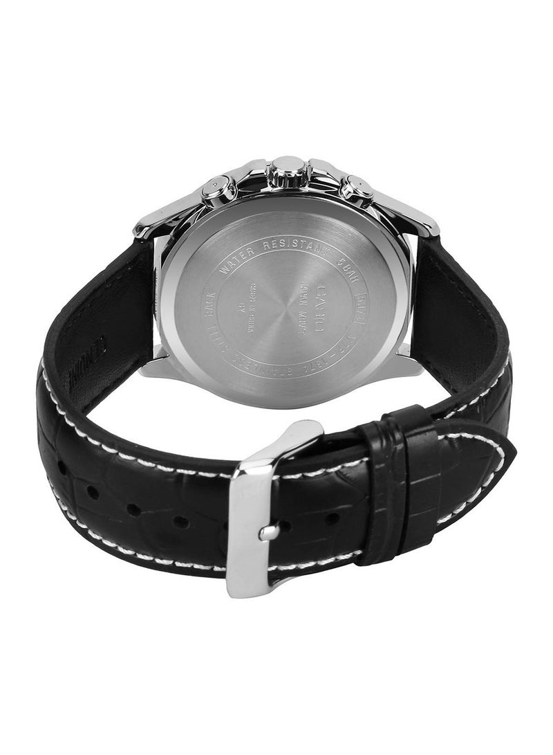 CASIO - Men's Leather Analog Quartz Watch MTP-1374L-1AVDF - 44 mm - Black - Image 1