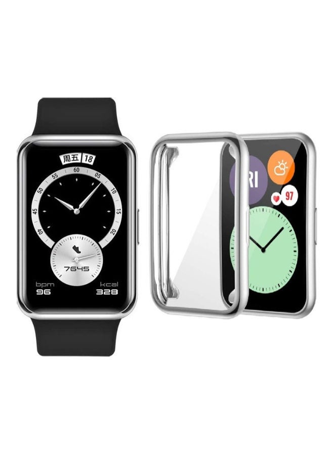 SHAPINGFORCE - Protective TPU Anti-Scratch Cover For Huawei Watch Fit Elegant 1.64inch Clear/Silver - Image 1