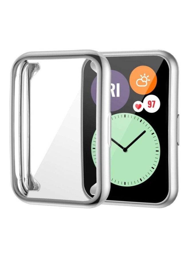 SHAPINGFORCE - Protective TPU Anti-Scratch Cover For Huawei Watch Fit Elegant 1.64inch Clear/Silver - Image 1