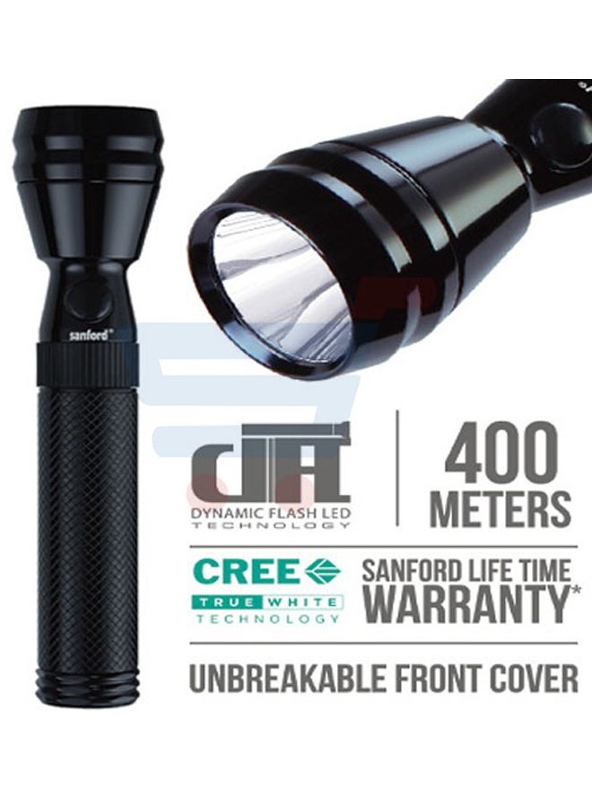 سانفورد كشاف LED للبحث قابل للشحن ومزود ببطارية، طراز Sf2637Sl - 1Aa Bs أسود/شفاف - Image 2