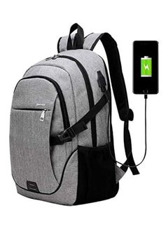 Small Leather Backpack Grey