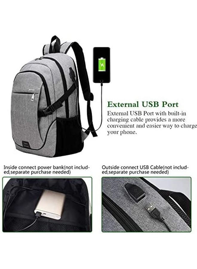 Generic - Small Leather Backpack Grey - Image 1