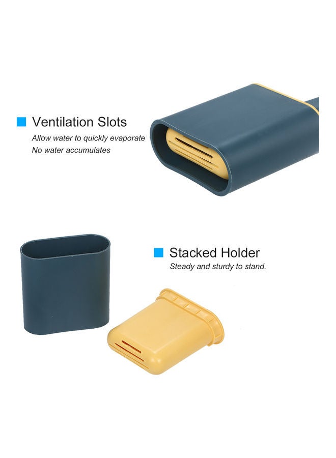 فرشاة مرحاض مسطحة مع حامل من السيليكون لتنظيف السلطانية أخضر 36.00x10x4.8سم - Image 4