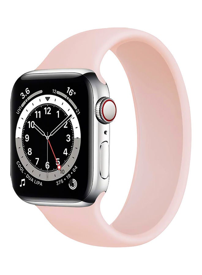 PROMATE - Silicone Replacement Smartwatch Band For Apple Watch Series 1, 2, 3, 4, 5, 6, SE 42mm/44mm Pink - Image 1