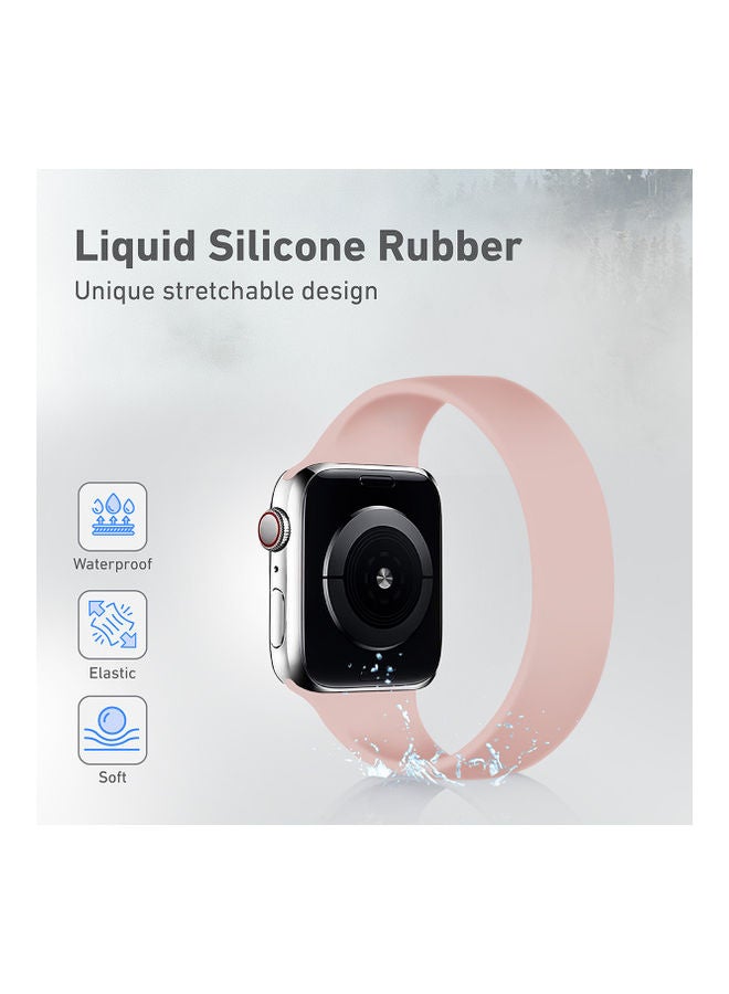 PROMATE - Silicone Replacement Smartwatch Band For Apple Watch Series 1, 2, 3, 4, 5, 6, SE 42mm/44mm Pink - Image 1