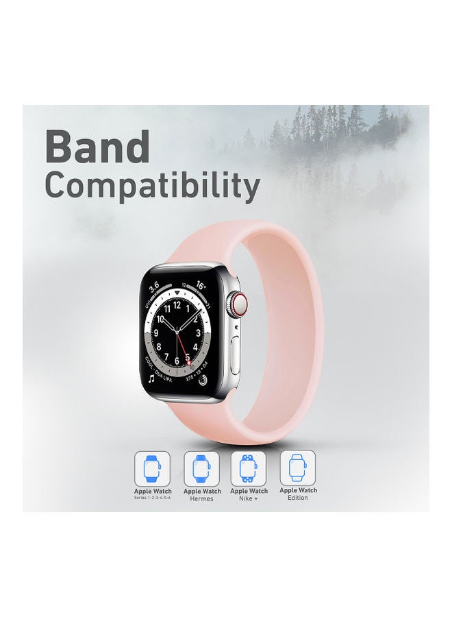 PROMATE - Silicone Replacement Smartwatch Band For Apple Watch Series 1, 2, 3, 4, 5, 6, SE 42mm/44mm Pink - Image 1