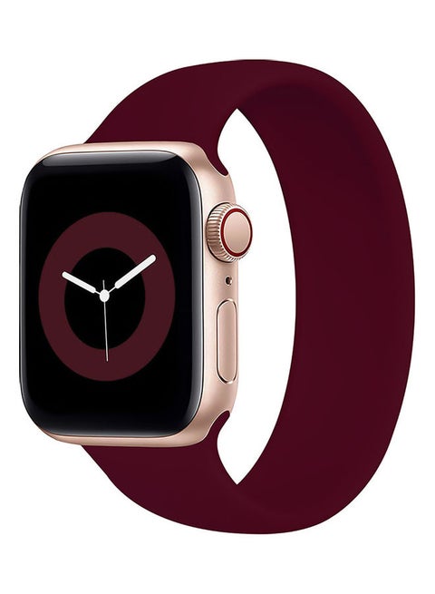 Silicone Watch Strap, Premium Solo Loop Elastic Sports Band Replacement for Apple Watch 38/40mm Band with Sweat Resistant for Apple Watch Series 1, 2, 3, 4, 5, 6, SE, Size-M,Loop-40M Red