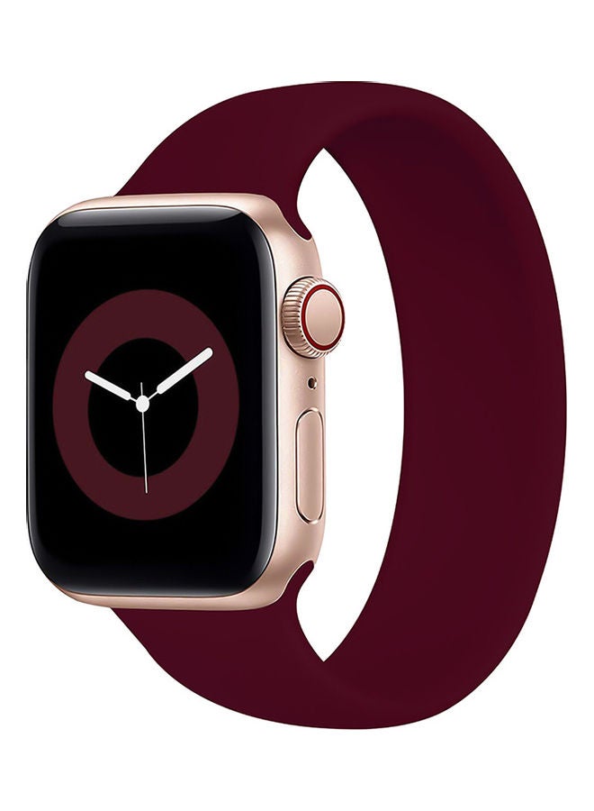 Silicone Watch Strap, Premium Solo Loop Elastic Sports Band Replacement for Apple Watch 38/40mm Band with Sweat Resistant for Apple Watch Series 1, 2, 3, 4, 5, 6, SE, Size-M,Loop-40M Red