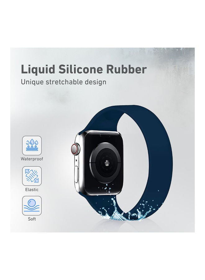 PROMATE - Solo Loop Strap for Apple Watch 38mm/40mm, Durable Stretchy Silicone Loop Sport Wristband with Sweat-Proof Design for Apple Watch Series 1, 2, 3, 4, 5, 6, SE, Size-Small, Loop-40S Navy Blue - Image 1