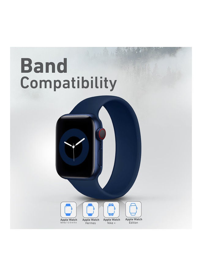 PROMATE - Solo Loop Strap for Apple Watch 38mm/40mm, Durable Stretchy Silicone Loop Sport Wristband with Sweat-Proof Design for Apple Watch Series 1, 2, 3, 4, 5, 6, SE, Size-Small, Loop-40S Navy Blue - Image 1