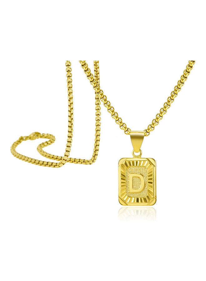 D Letter Carved Necklace