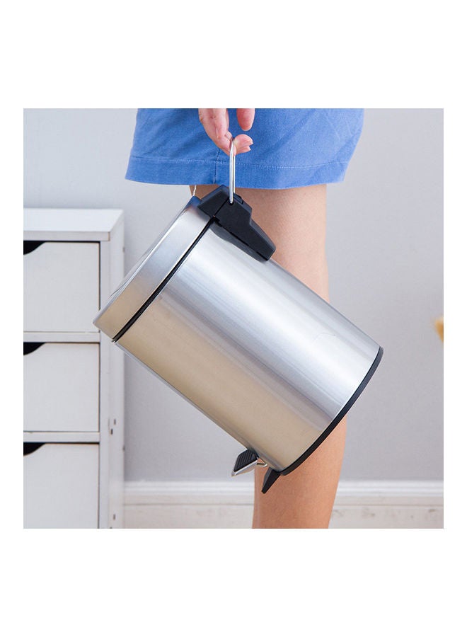 Generic 5L Brushed Stainless Steel Step Trash Can Silver 35.50x27x27cm  - Image 4