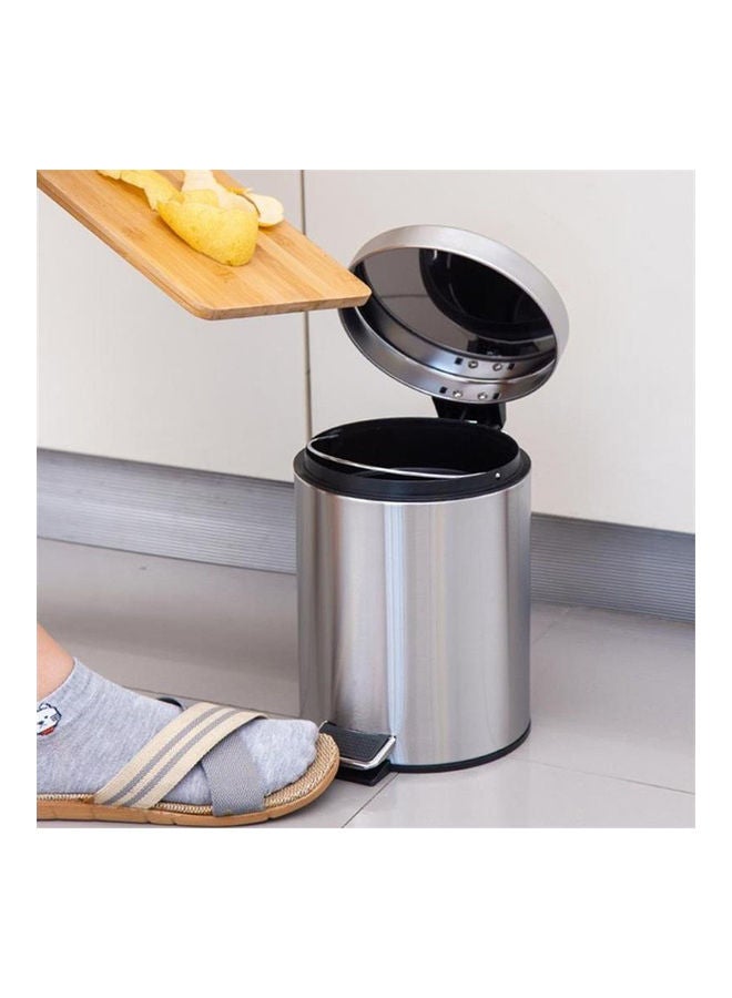 Generic 5L Brushed Stainless Steel Step Trash Can Silver 35.50x27x27cm  - Image 2
