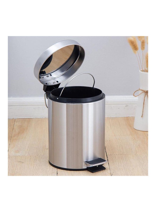 Generic 5L Brushed Stainless Steel Step Trash Can Silver 35.50x27x27cm  - Image 3