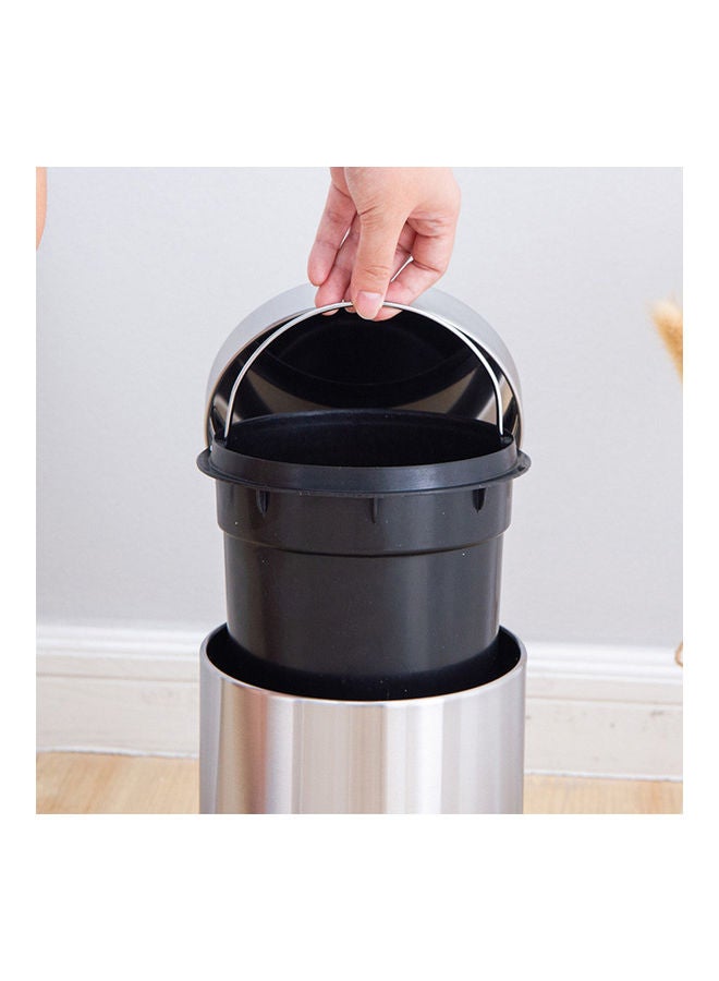 Generic 5L Brushed Stainless Steel Step Trash Can Silver 35.50x27x27cm  - Image 5