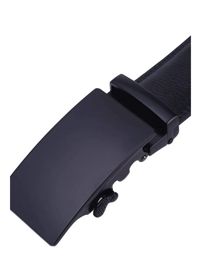 Generic - Leather Automatic Buckle Belt Black - Image 1