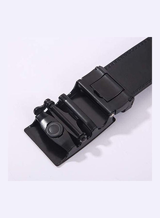 Generic - Leather Automatic Buckle Belt Black - Image 1