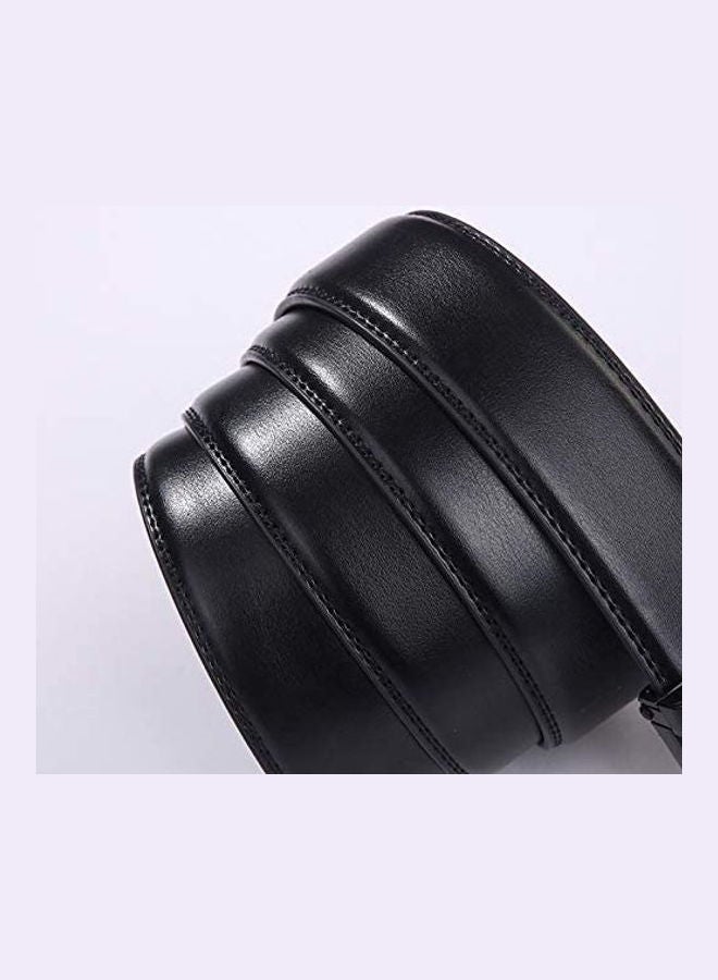 Generic - Leather Automatic Buckle Belt Black - Image 1