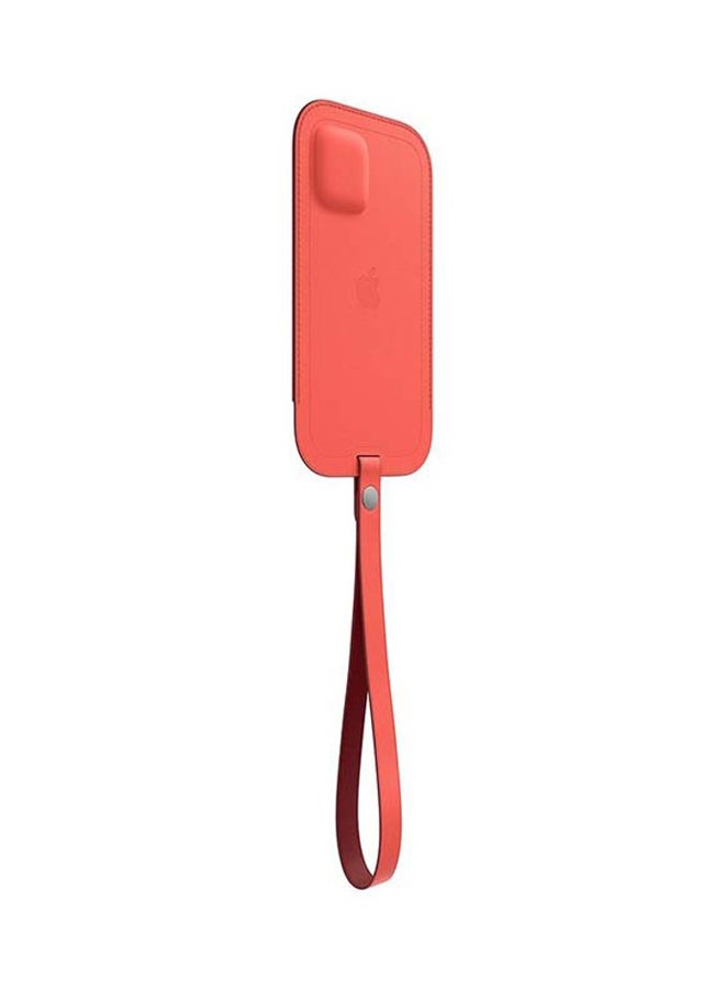 Apple - iPhone 12 Mini Leather Sleeve With MagSafe Pink Citrus - Image 1
