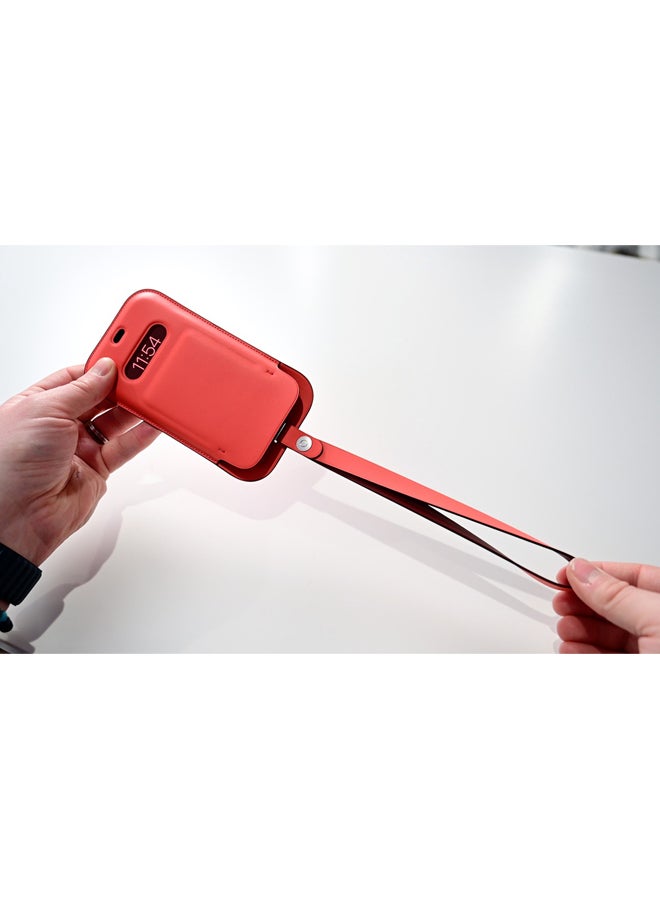 Apple - iPhone 12 Mini Leather Sleeve With MagSafe Pink Citrus - Image 1