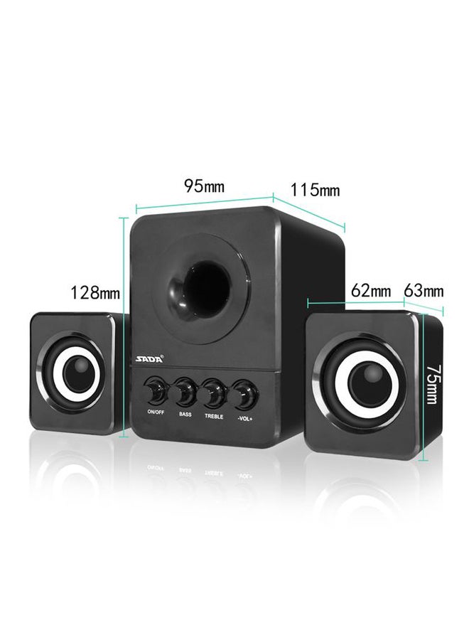 صدى مكبر صوت ستيريو سلكي ومحمول مزود بمنفذ USB أسود - Image 4