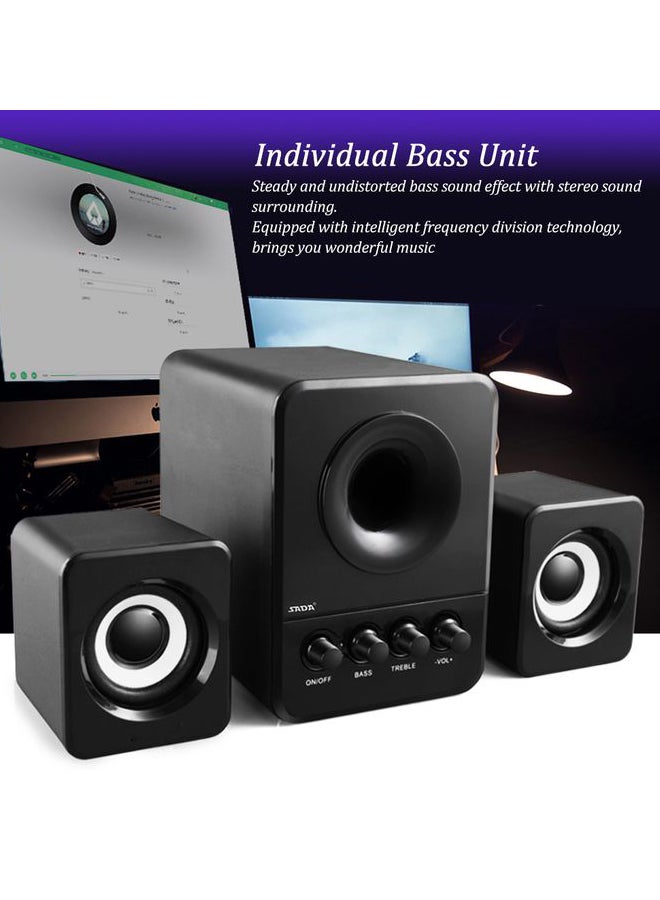 صدى مكبر صوت ستيريو سلكي ومحمول مزود بمنفذ USB أسود - Image 5