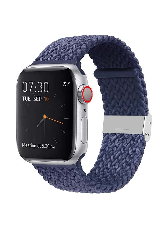 Foxcon - Adjustable Braided Solo Loop With Buckle Elastic Sport Bands For Apple Watch All Series 45/44/42mm Charcoal - Image 1