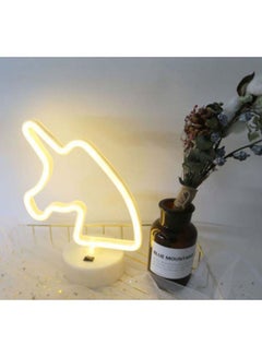 فاشون هوم مصباح ليلي بإضاءة LED نيون على شكل يونيكورن أبيض دافئ 25x2x23سم  - Image 3