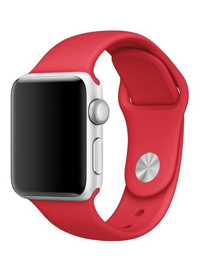 Silicone Replacement Band For Apple Watch 42-44mm Red