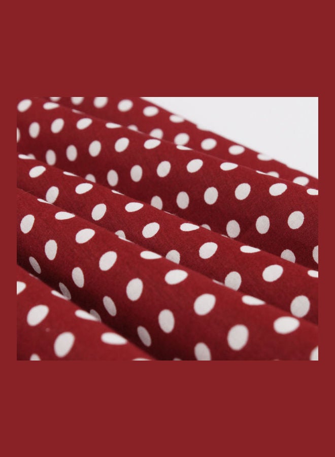 OUTAD Elegant Slim Polka Dot Dress Red/White - Image 5