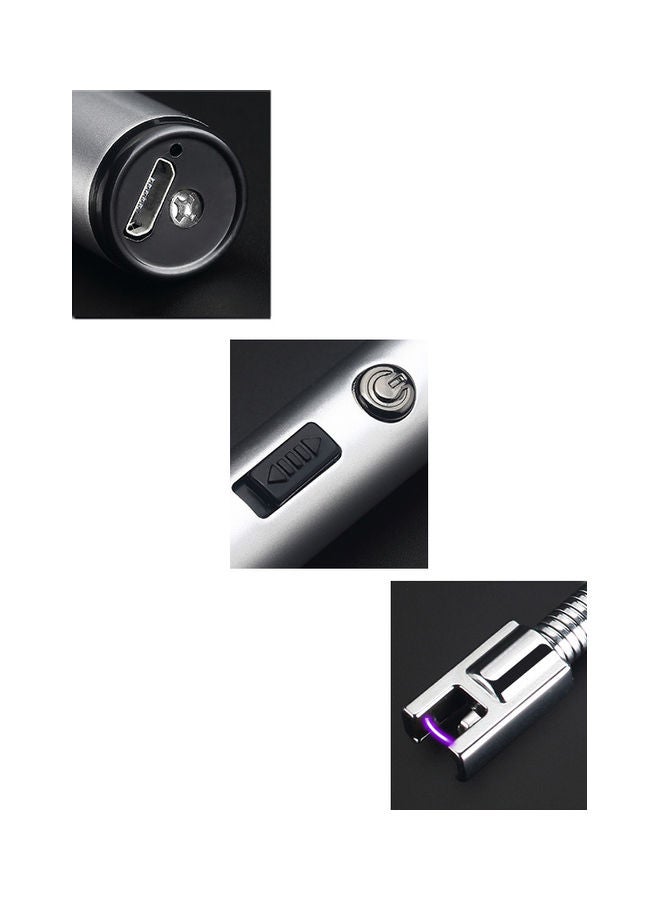 ولاعة كهربائية بتصميم مقوس مع كابل USB فضي - v1618299629/N46533087A_2