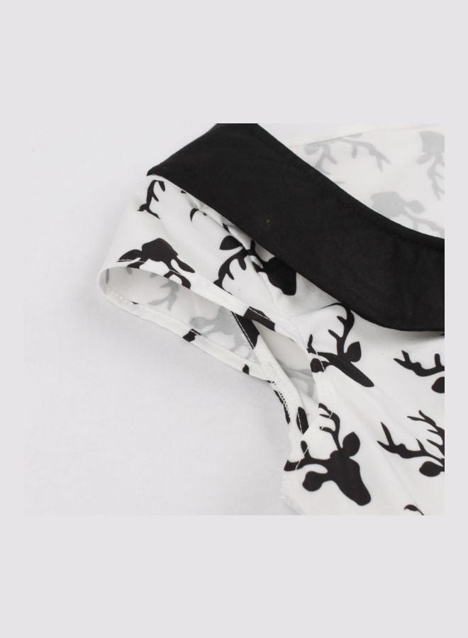 OUTAD Printed Elegant Midi Dress Multicolour - Image 5