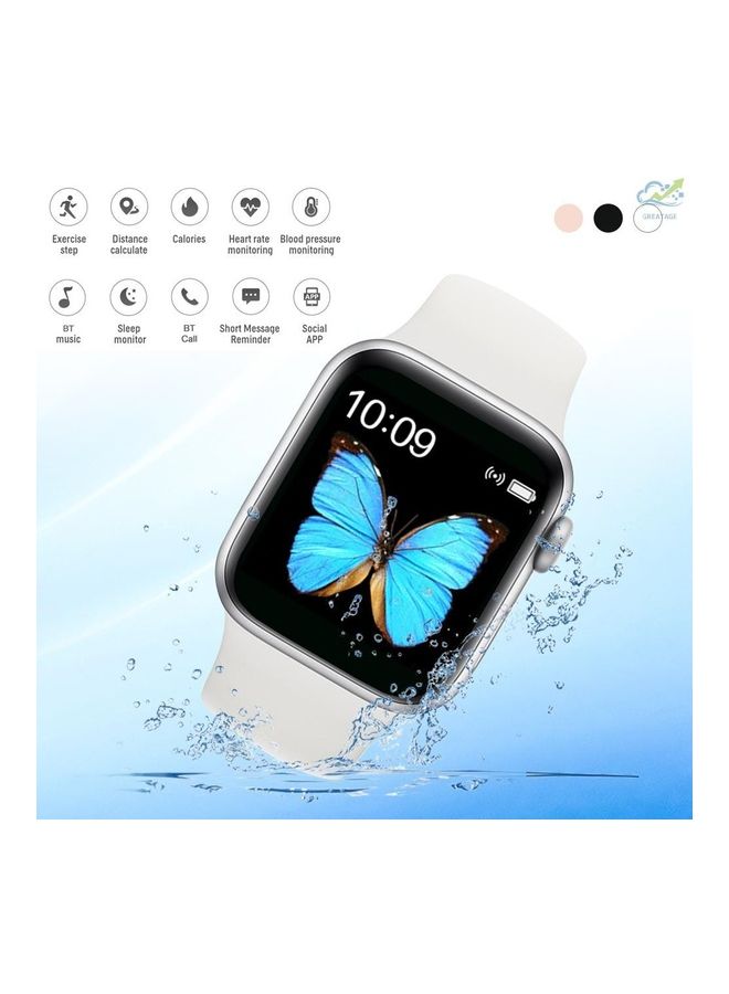 Eworld - T500 Series 5 Fitness Tracker Smart Watch With Replaceable Strap White/Silver - Image 1