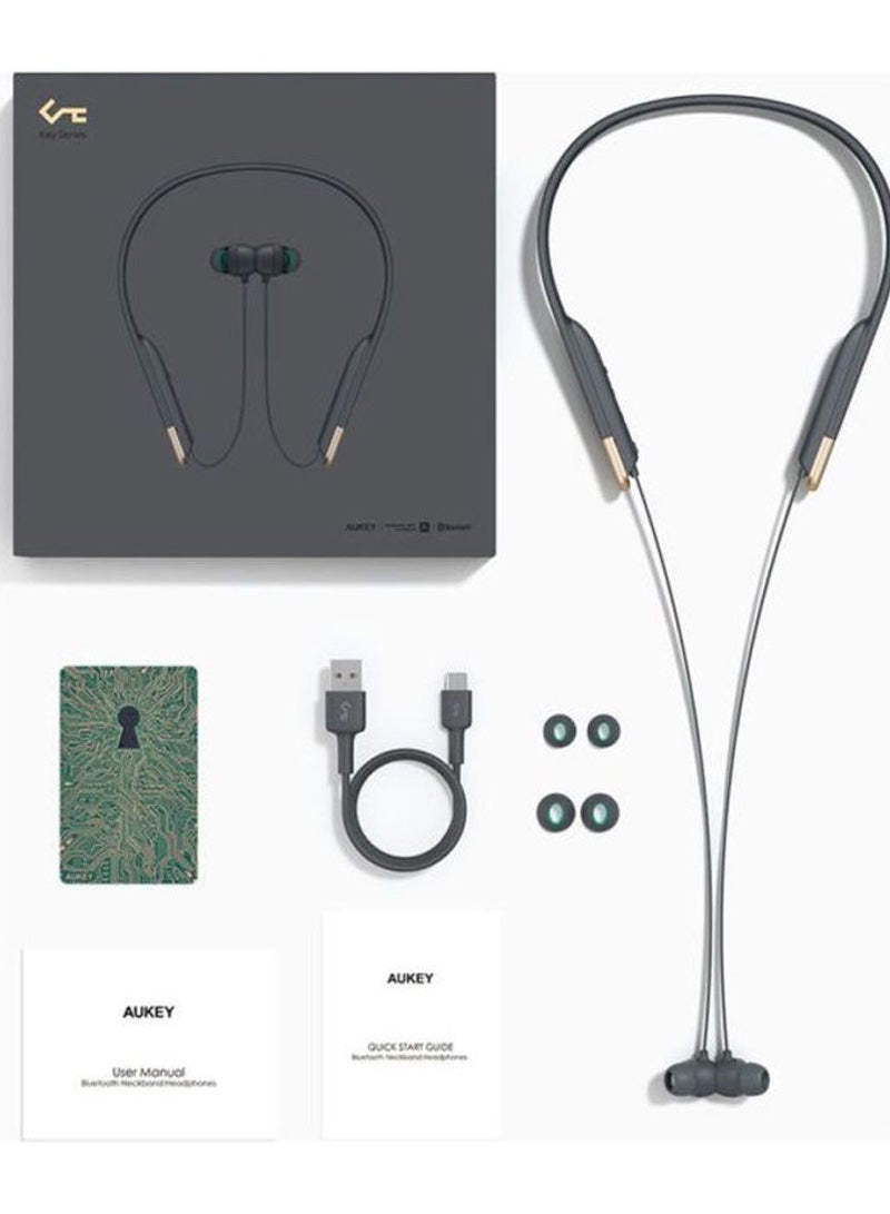 Aukey Bluetooth Neckband In-Ear Headsets With Mic Grey - Image 3