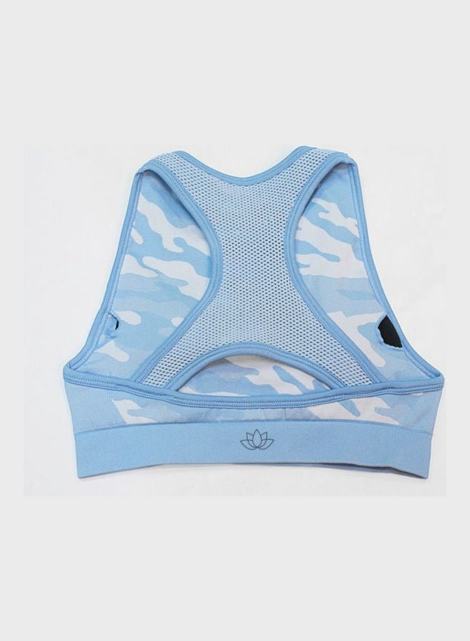 سبيريت طقم من بلوزة وبنطال ضيق بتصميم مطبوع أزرق/ أبيض - Image 2