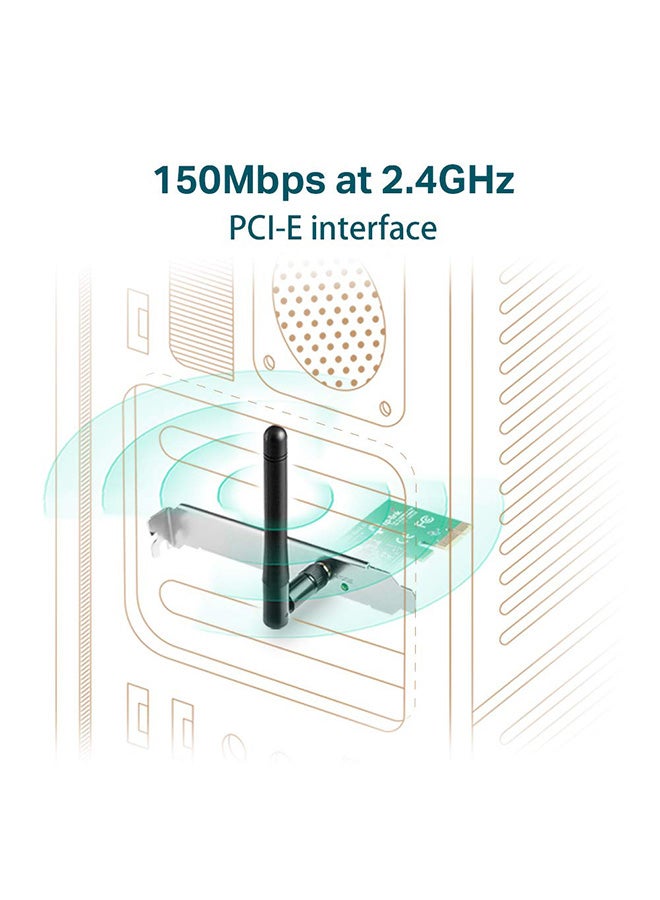 TP-LINK Wireless N Pci Express Adapter Black/Silver/Green  - Image 5