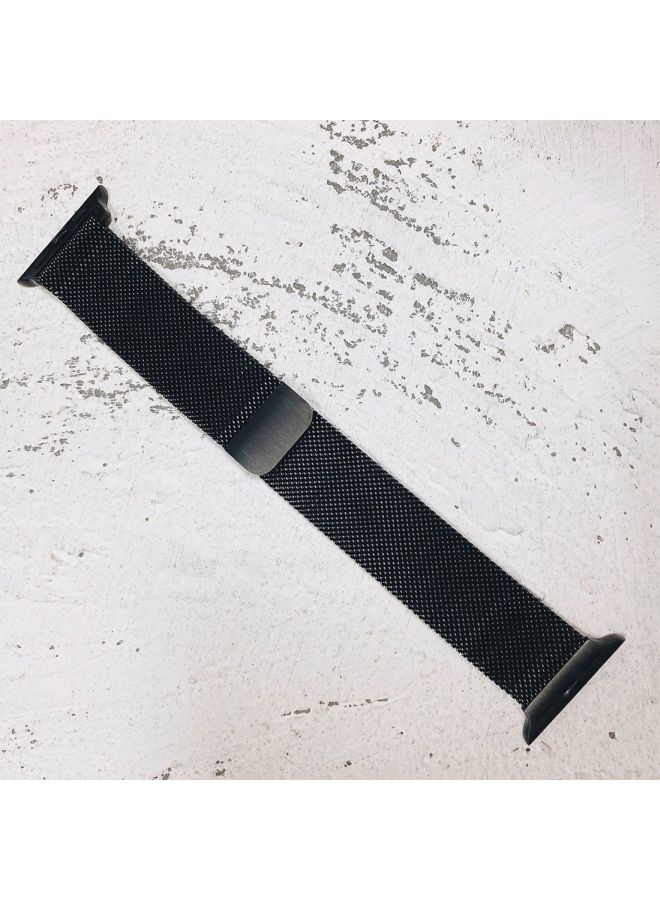 PROMATE - Milanese Loop 38mm/40mm Apple Watch Strap, Premium Stainless-Steel Mesh Milanese Replacement Strap with Secure Adjustable Magnetic Closure For Apple Watch Series 1/2/3/4, Milous-38 Black - Image 1