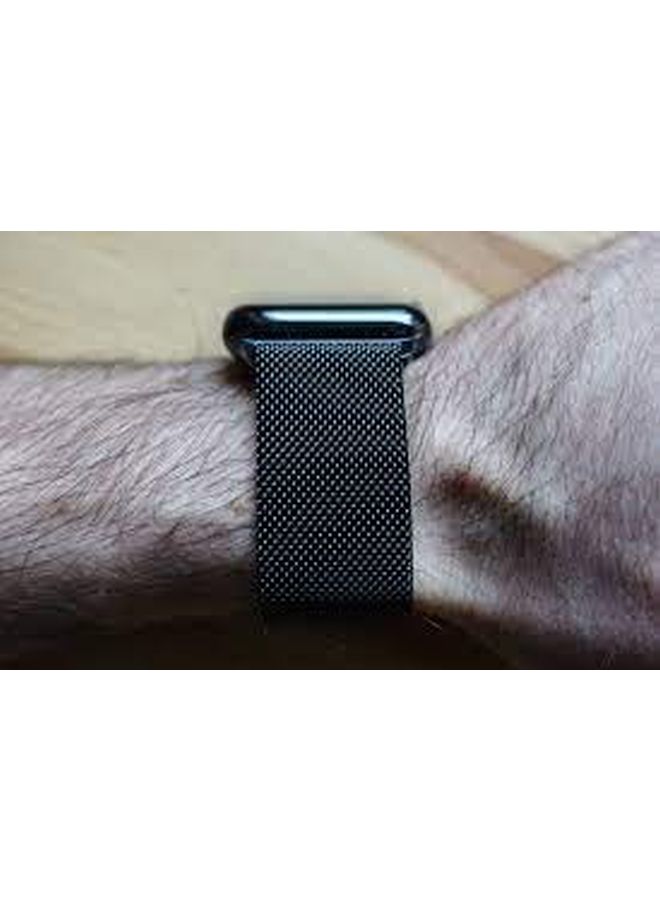PROMATE - Milanese Loop 38mm/40mm Apple Watch Strap, Premium Stainless-Steel Mesh Milanese Replacement Strap with Secure Adjustable Magnetic Closure For Apple Watch Series 1/2/3/4, Milous-38 Black - Image 1