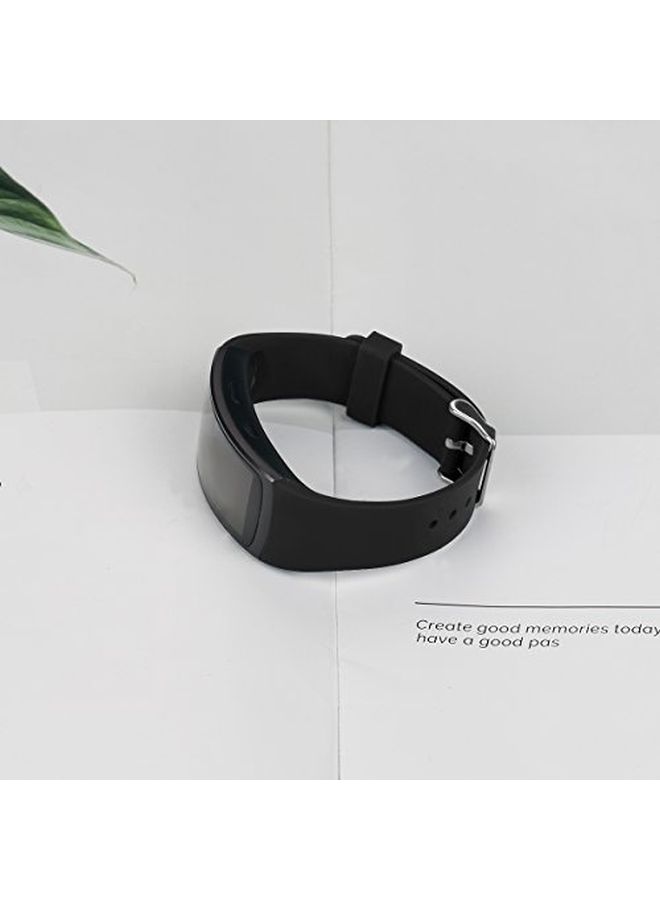 Voberry Replacement Band For Samsung Gear Fit2 Pro Black/Silver - Image 4