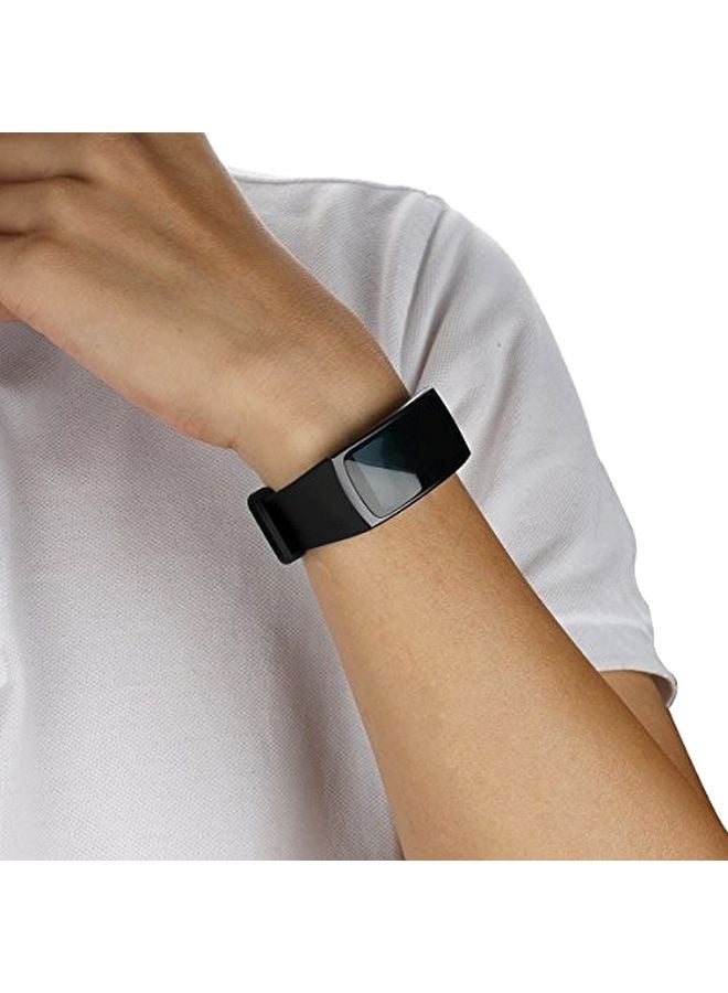 Voberry Replacement Band For Samsung Gear Fit2 Pro Black/Silver - Image 5