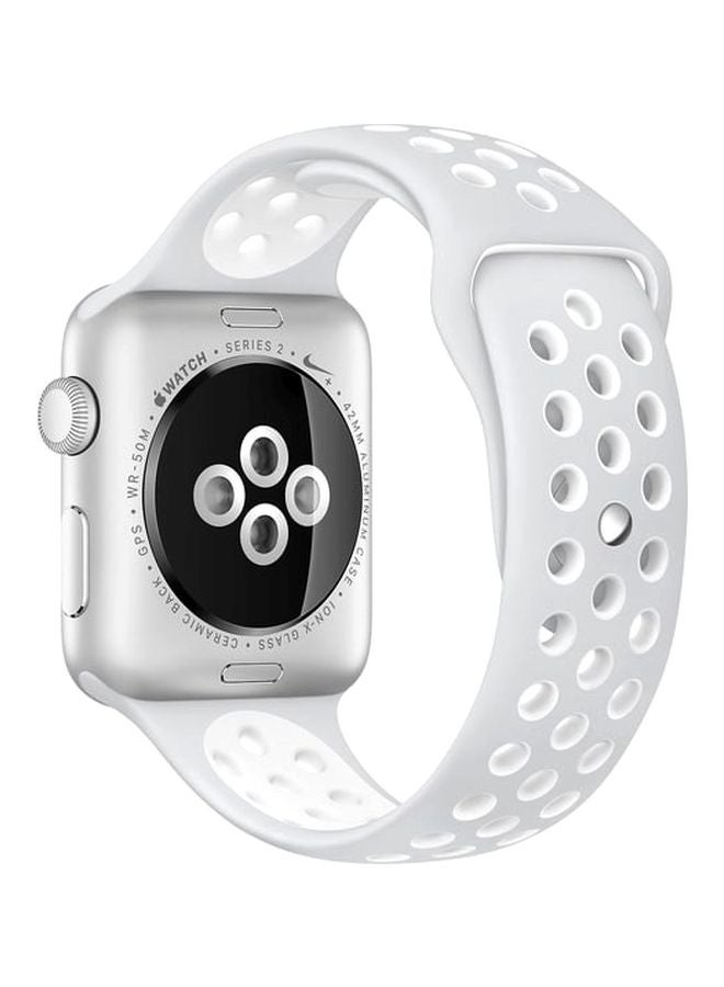 MARGOUN - Silicone Nike Design Sport Band for Apple Watch 42/44/45mm White - Image 1