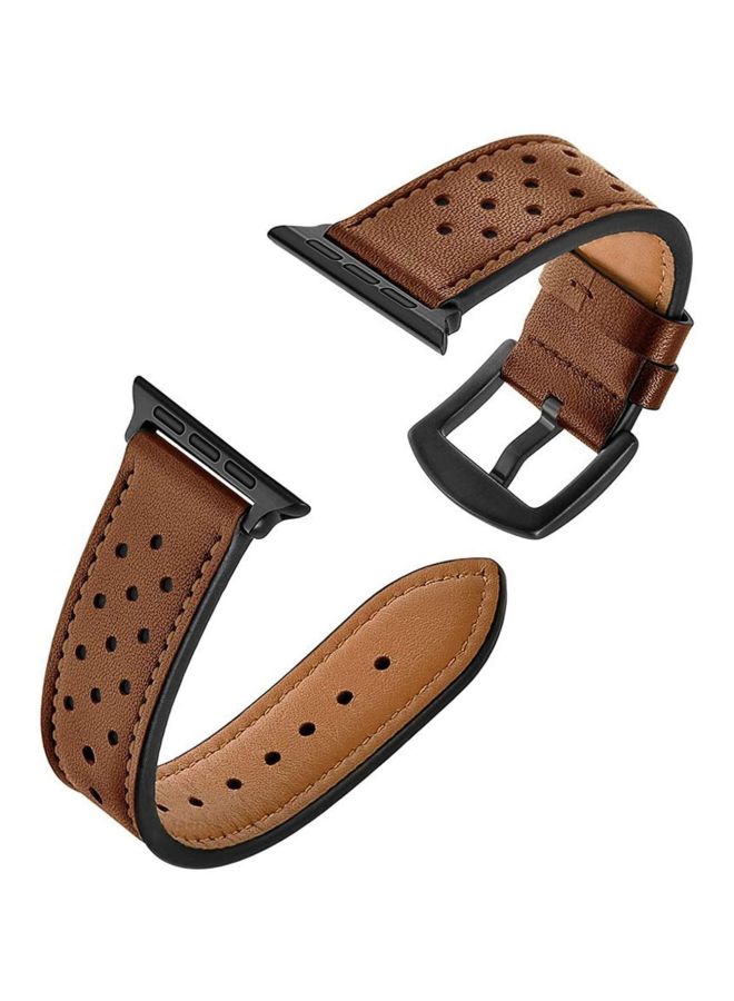 LNKOO - Replacement Band For Apple Watch Series 1/2/3/4 44mm Brown - Image 1