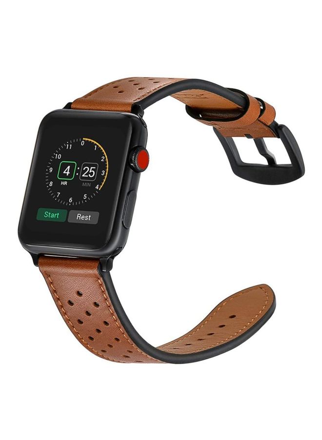 LNKOO - Replacement Band For Apple Watch Series 1/2/3/4 44mm Brown - Image 1