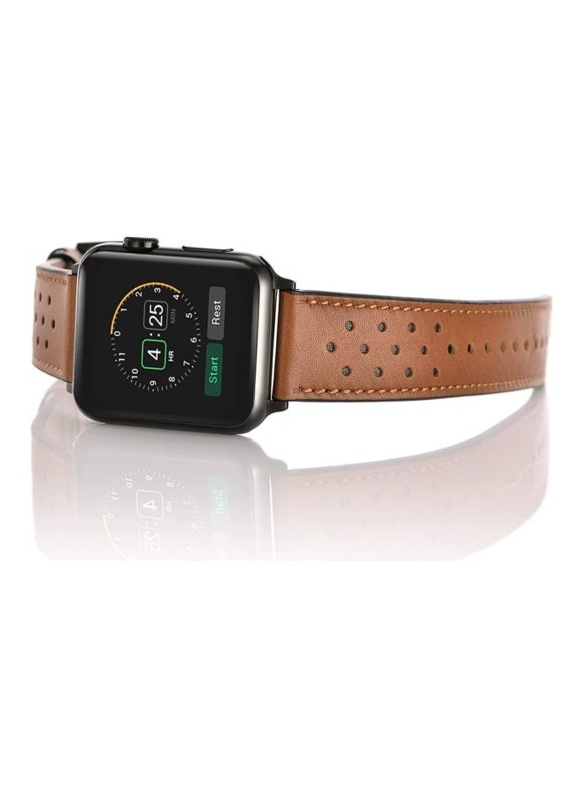 LNKOO - Replacement Band For Apple Watch Series 1/2/3/4 44mm Brown - Image 1
