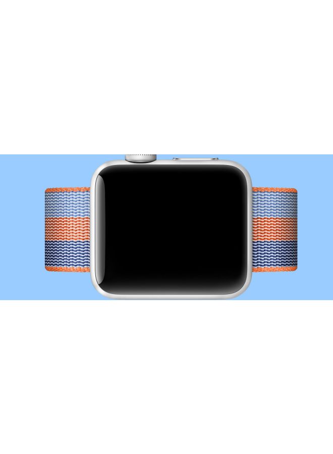 LNKOO - Replacement Band For Apple Watch Series 3/2/1 Orange/Blue - Image 1