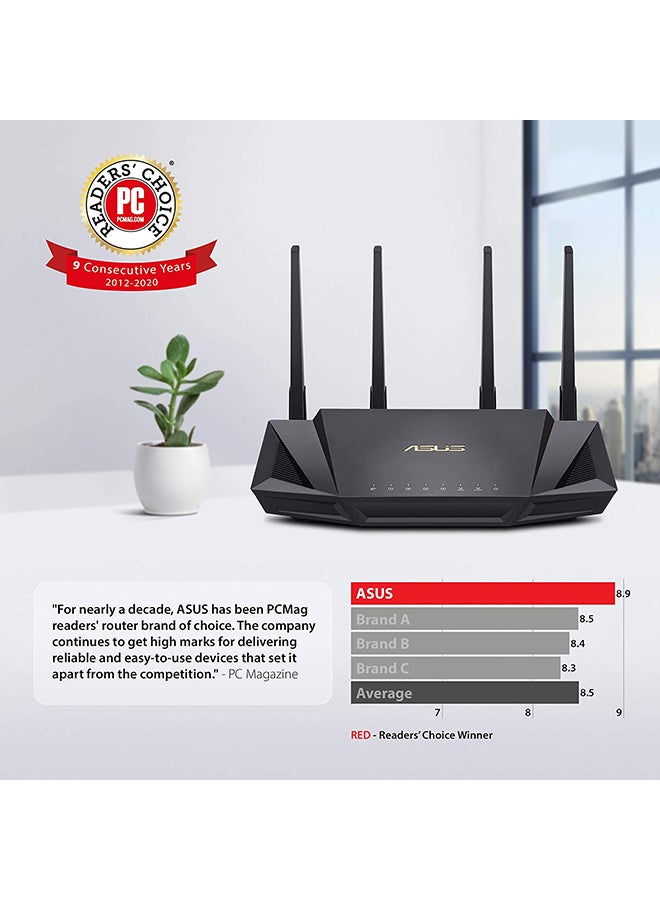 أسوس راوتر RT-AX3000 واي فاي 6 ثنائي النطاق أسود - Image 5