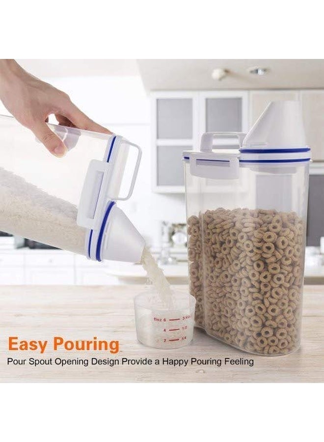 شيزي طقم حاويات تخزين من البلاستيك مع فوهة صب وكوب قياس مكون من 4 قطع شفاف/أزرق 2لترات - Image 3